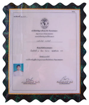 Thailand Dentist License